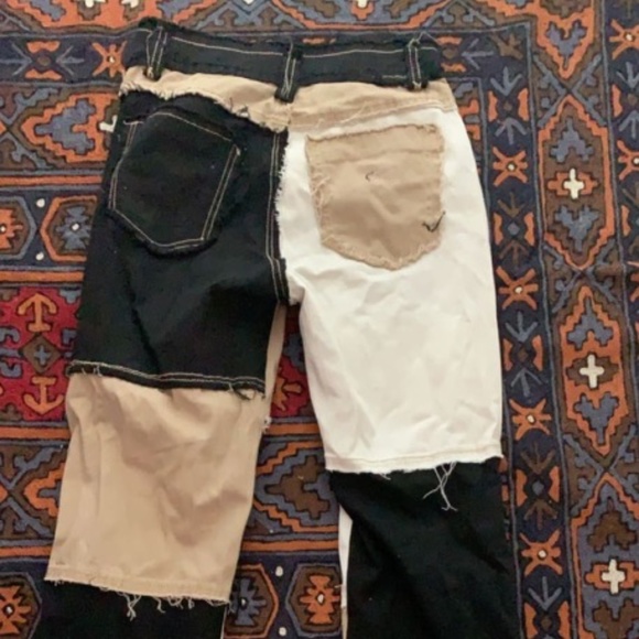 Brown, white and black patchwork denim never worn - Picture 3 of 9